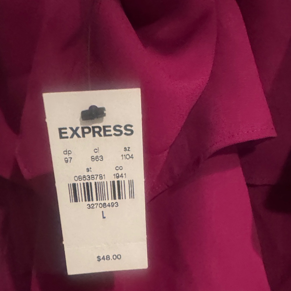Express Magenta Layered Ruffle Cami - Picture 3 of 3